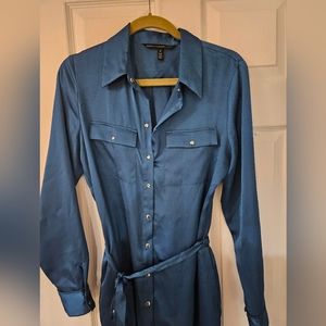 Teal shirt dress White House black market size 12